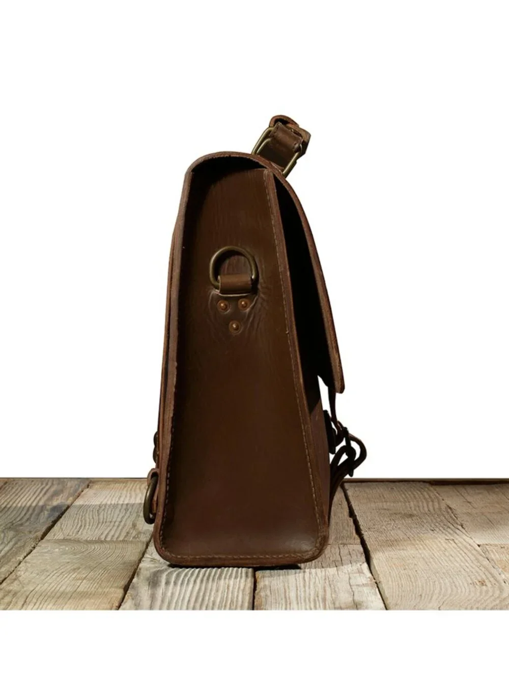 Satchel & Page 4-Way Brown Leather Briefcase Laptop Backpack